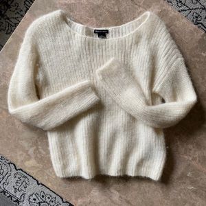 Club Monaco Fuzzy Knit White Sweater